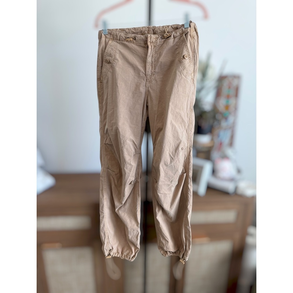 American Eagle Outfitters High Rise Utility Parachute Jogger Pants Brown S - Picture 2 of 13
